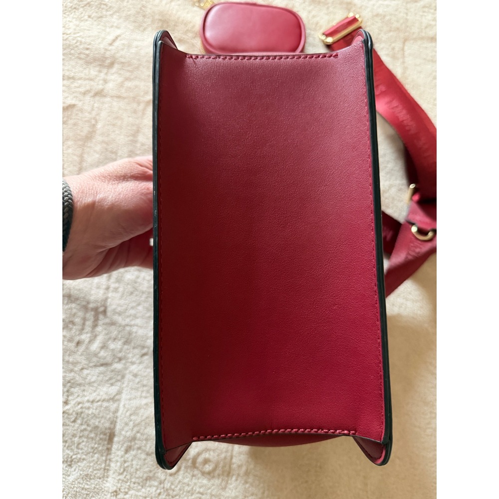 Steve Madden Burgundy Satchel Crossbody Bag with Webbed Strap & Coin Purse NWOT - Picture 12 of 13